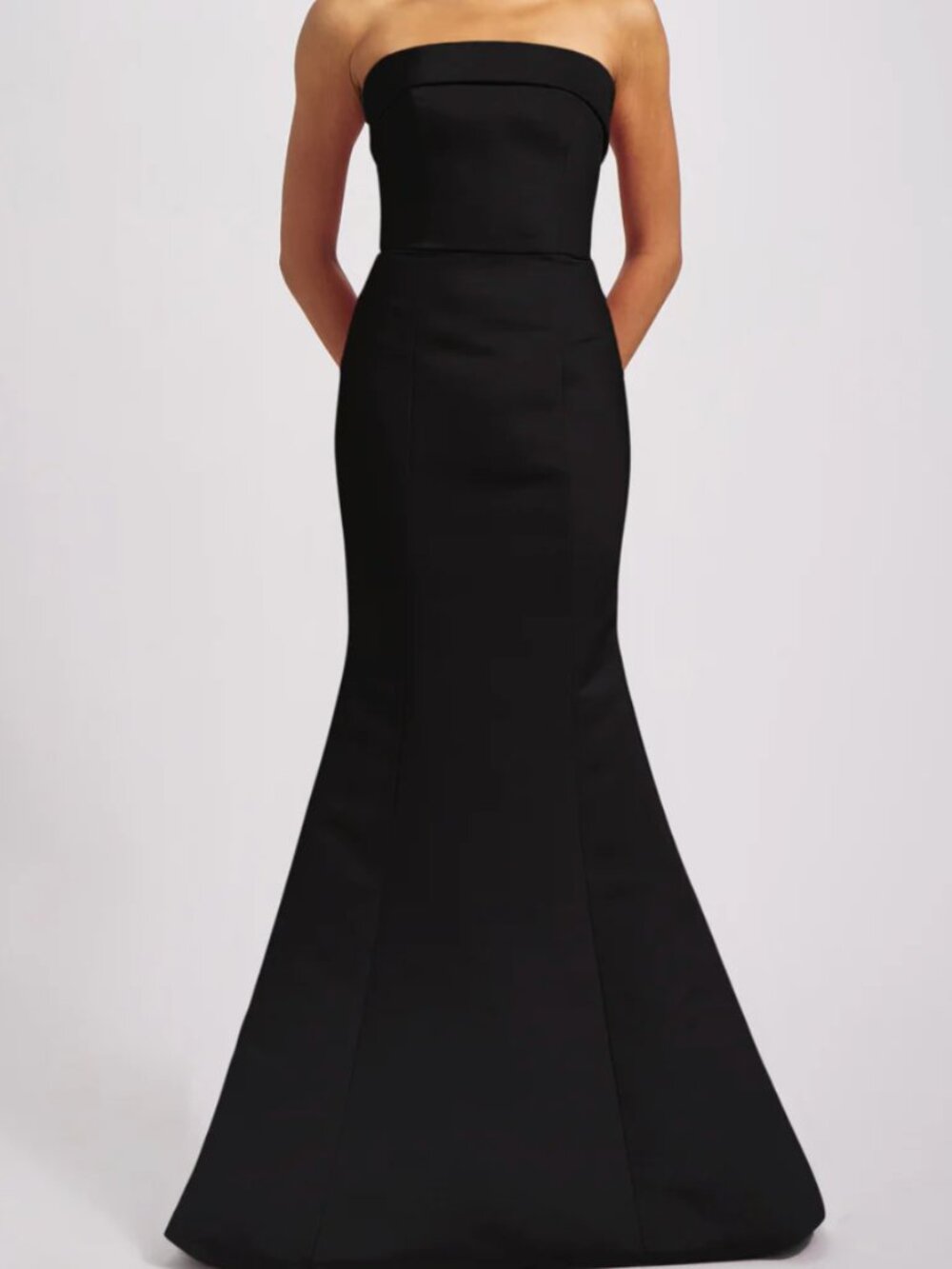 Amsale Black Strapless Mermaid Gown